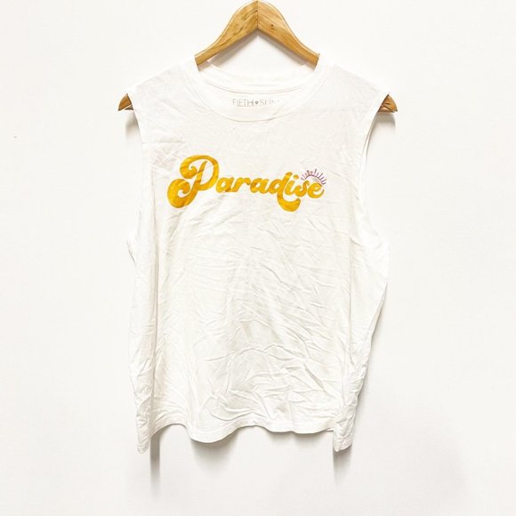 Fifth Sun Tops - Fifth Sun Paradise Retro Graphic Muscle Tank Top
